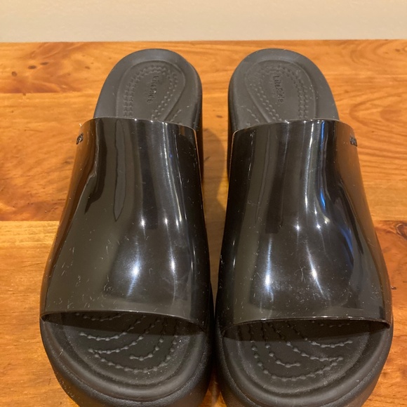 crocs black healed slides NWOT  Size w4 - Picture 2 of 5